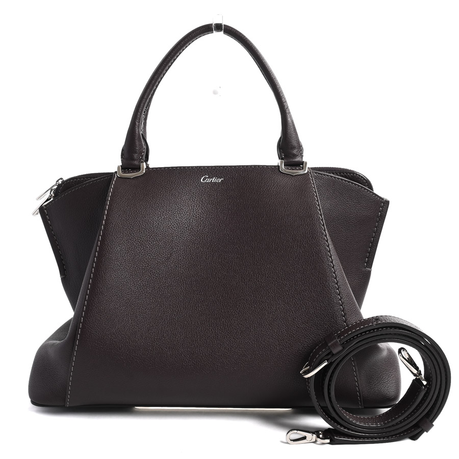2WAYハンドバッグ ダークブラウン 約W33.5xH23xD13cm(実寸)